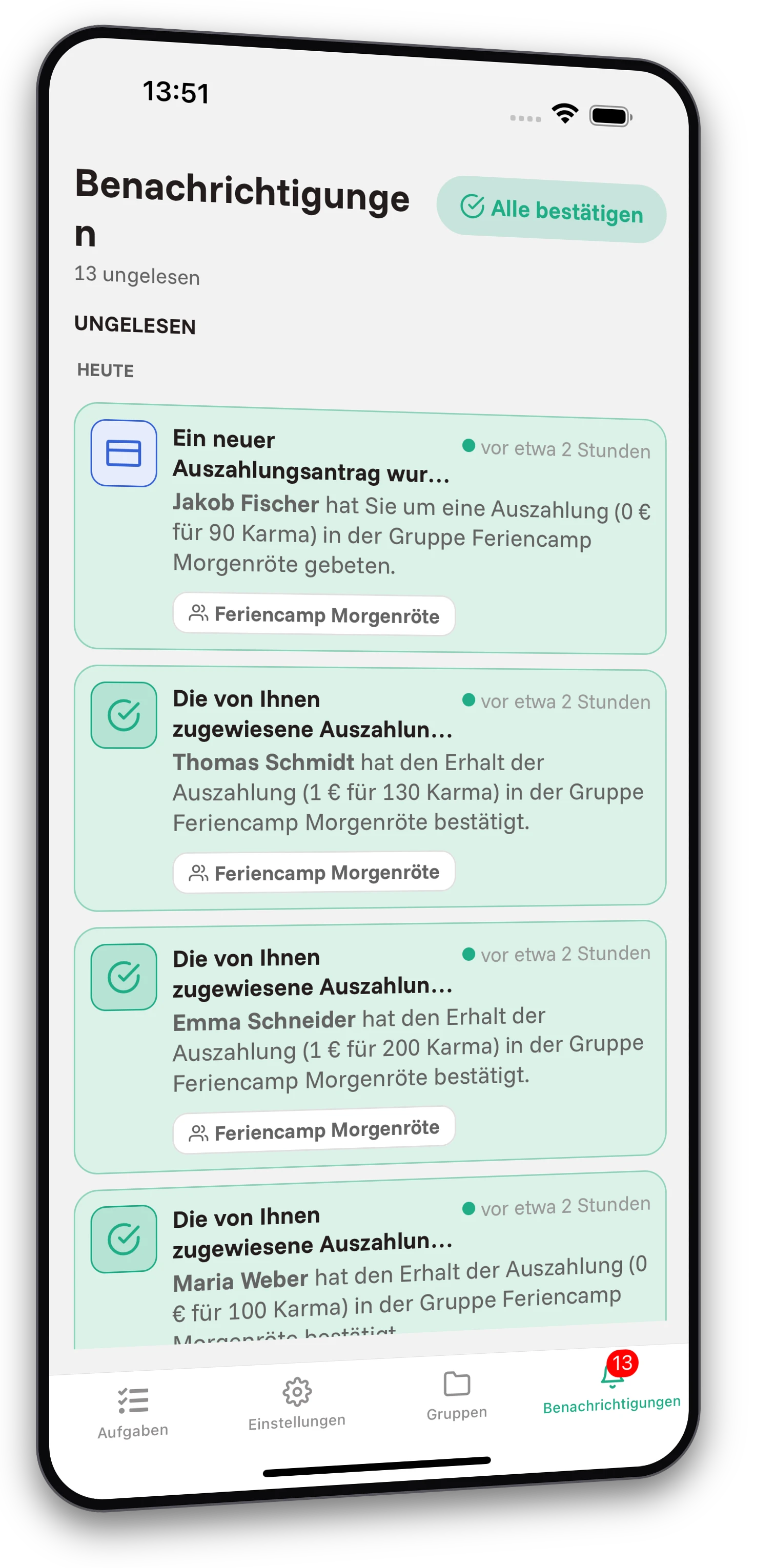 Screenshot der Jobiro-App - Viele Aufgaben, völlig kostenlos und ohne Einschränkungen.