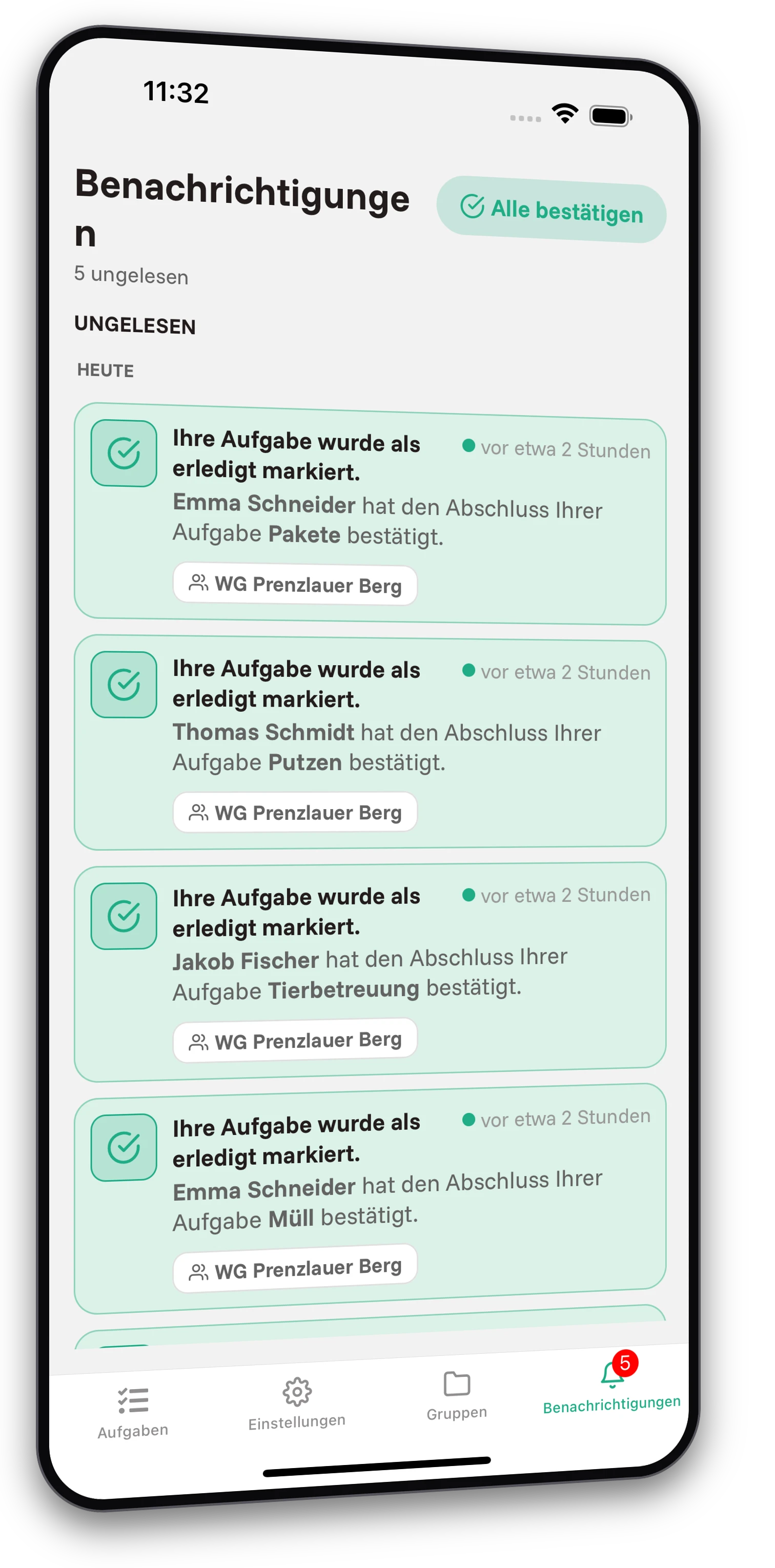 Screenshot der Jobiro-App - Viele Aufgaben, völlig kostenlos und ohne Einschränkungen.