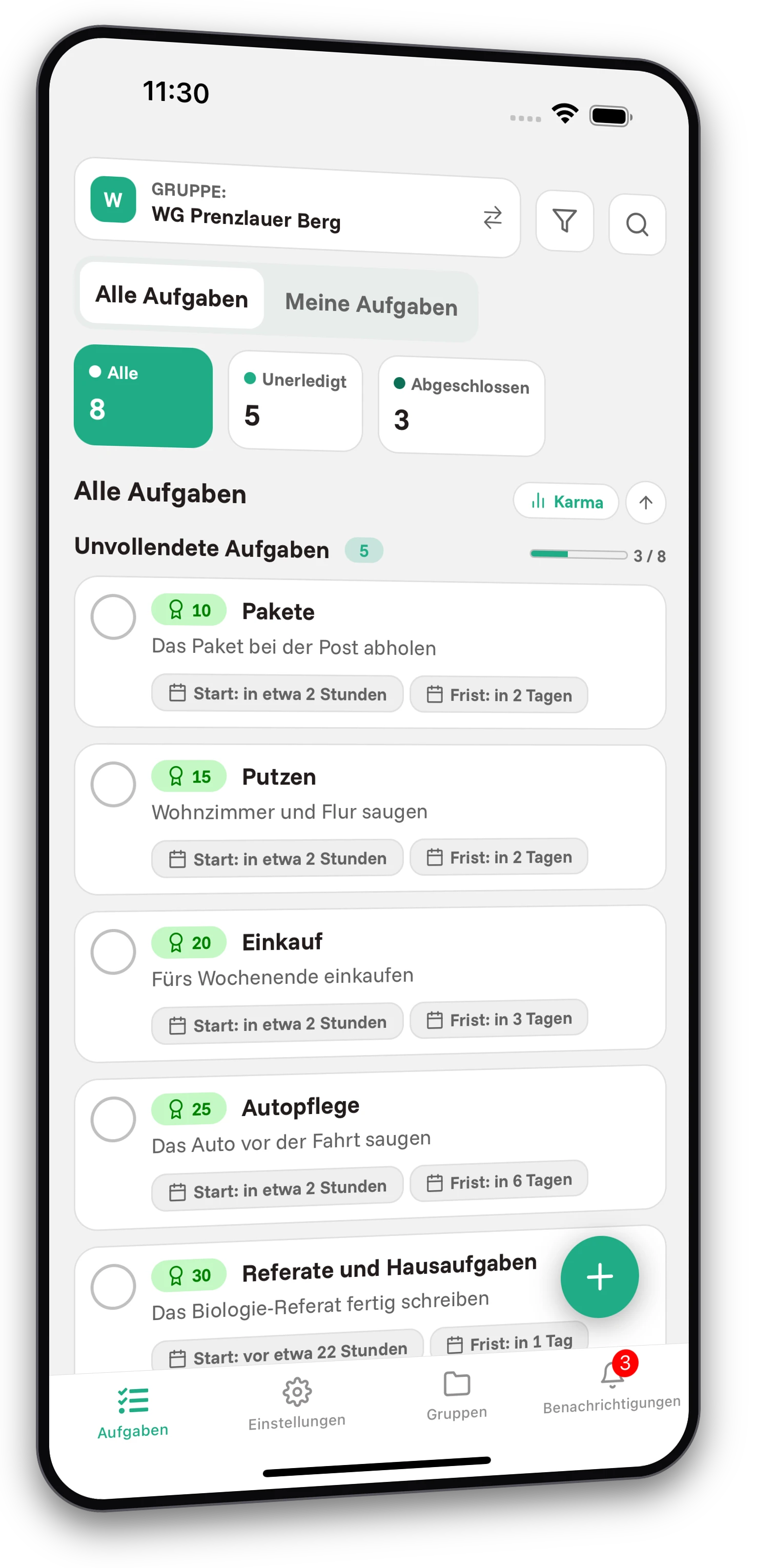 Screenshots der Jobiro-App - Vorschau auf private Gruppen für Grundschüler. - Screenshot 1