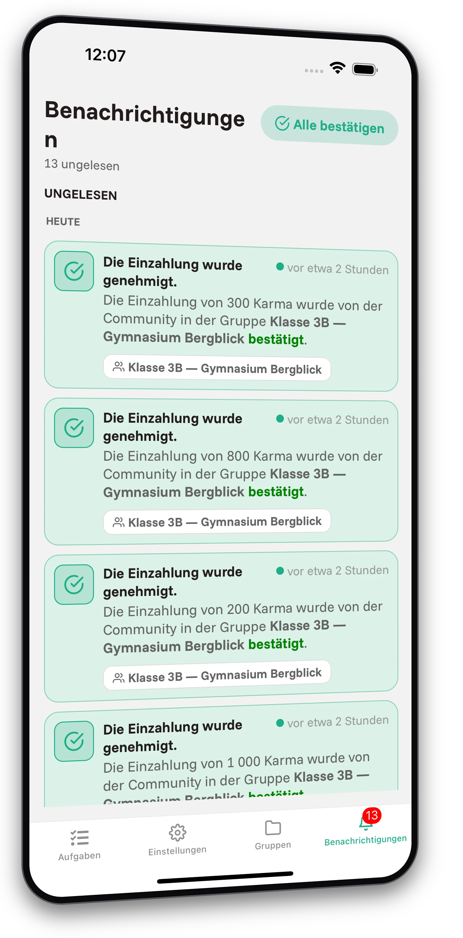 Screenshot der Jobiro-App - Viele Aufgaben, völlig kostenlos und ohne Einschränkungen.