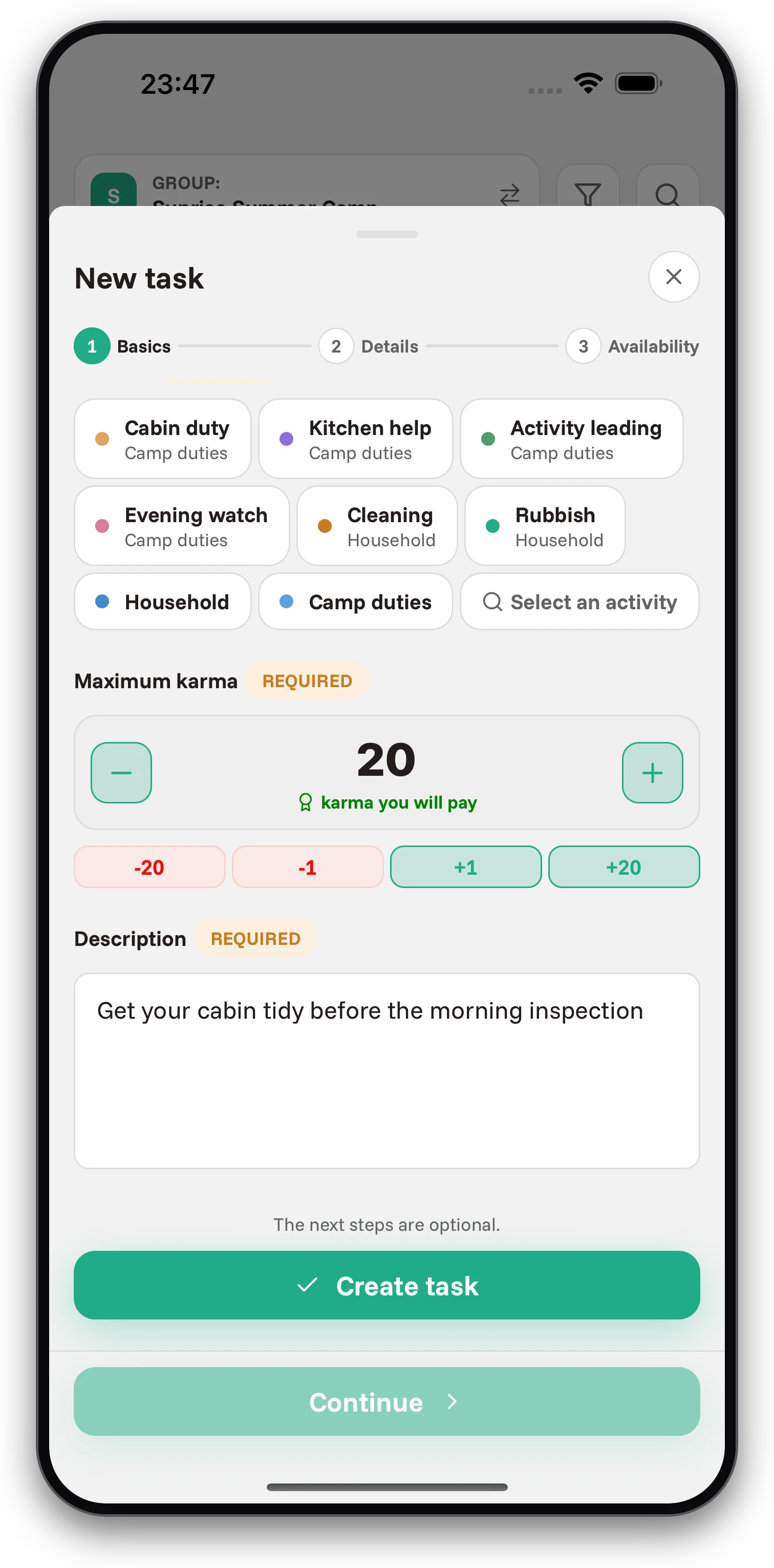 Screenshots from the Jobiro app - Virtual currency payments. - Screenshot 1