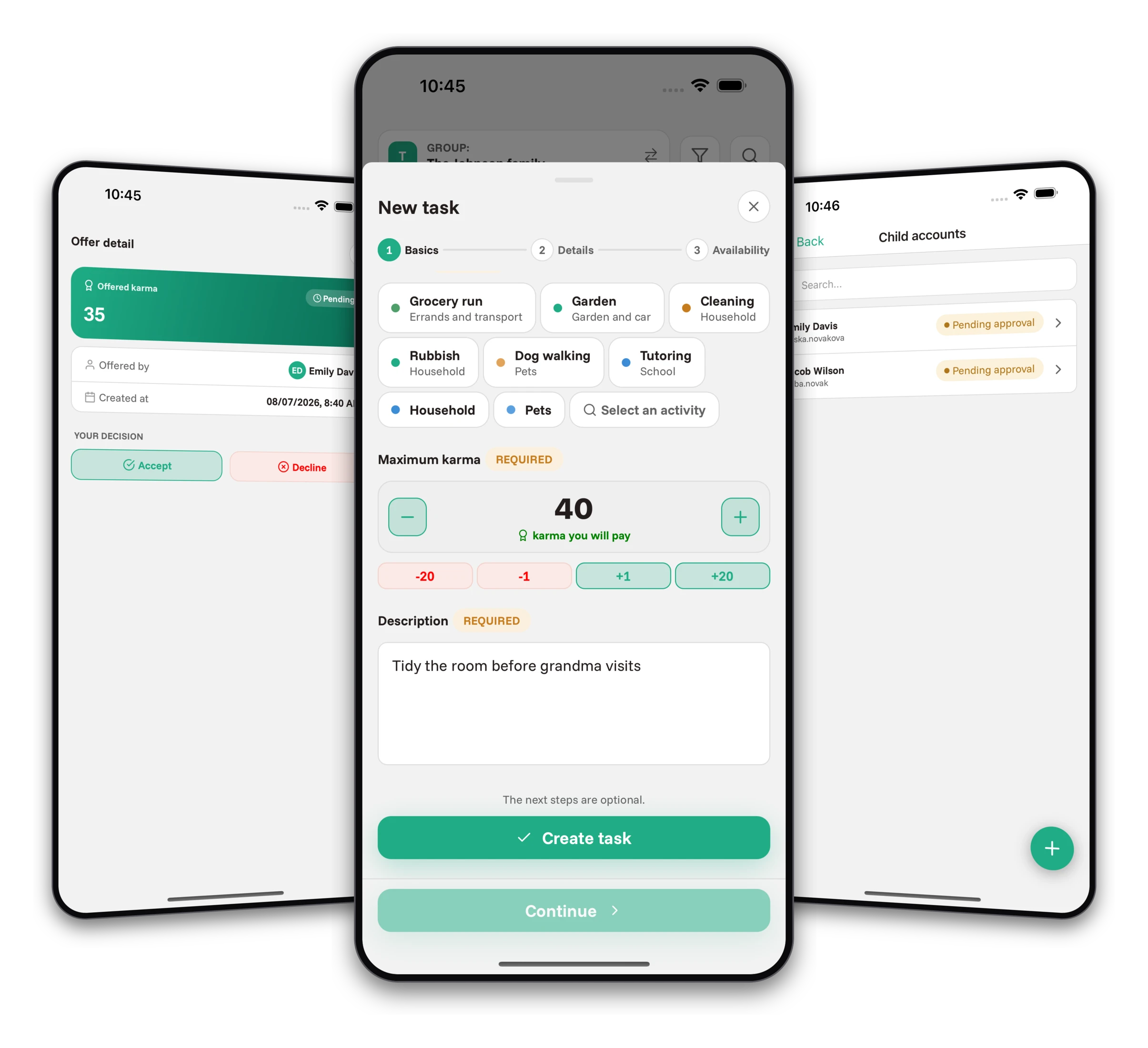Screenshots from the Jobiro app - Virtual currency payments.
