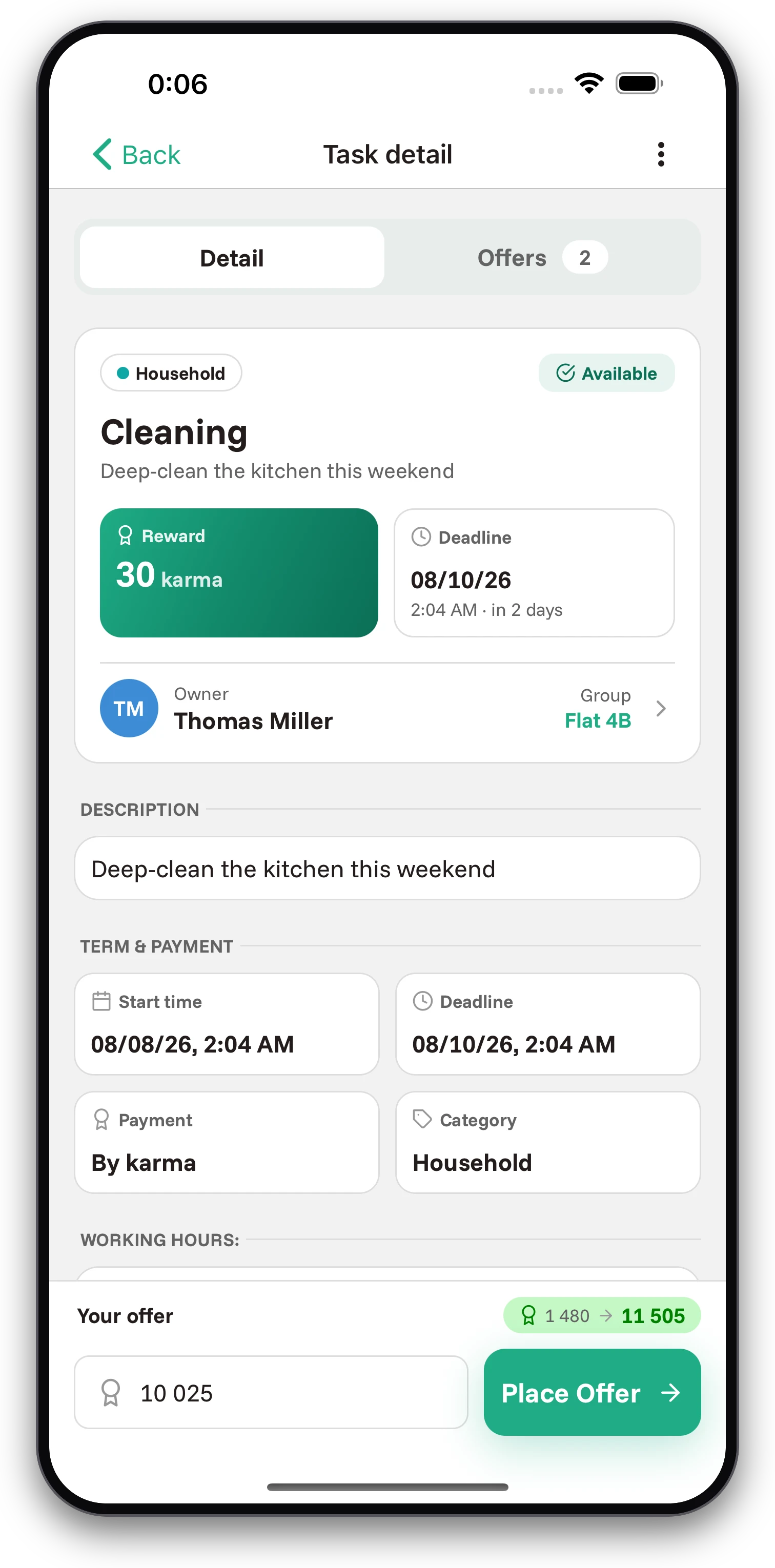 Screenshots from the Jobiro app - Task creation. - Screenshot 1
