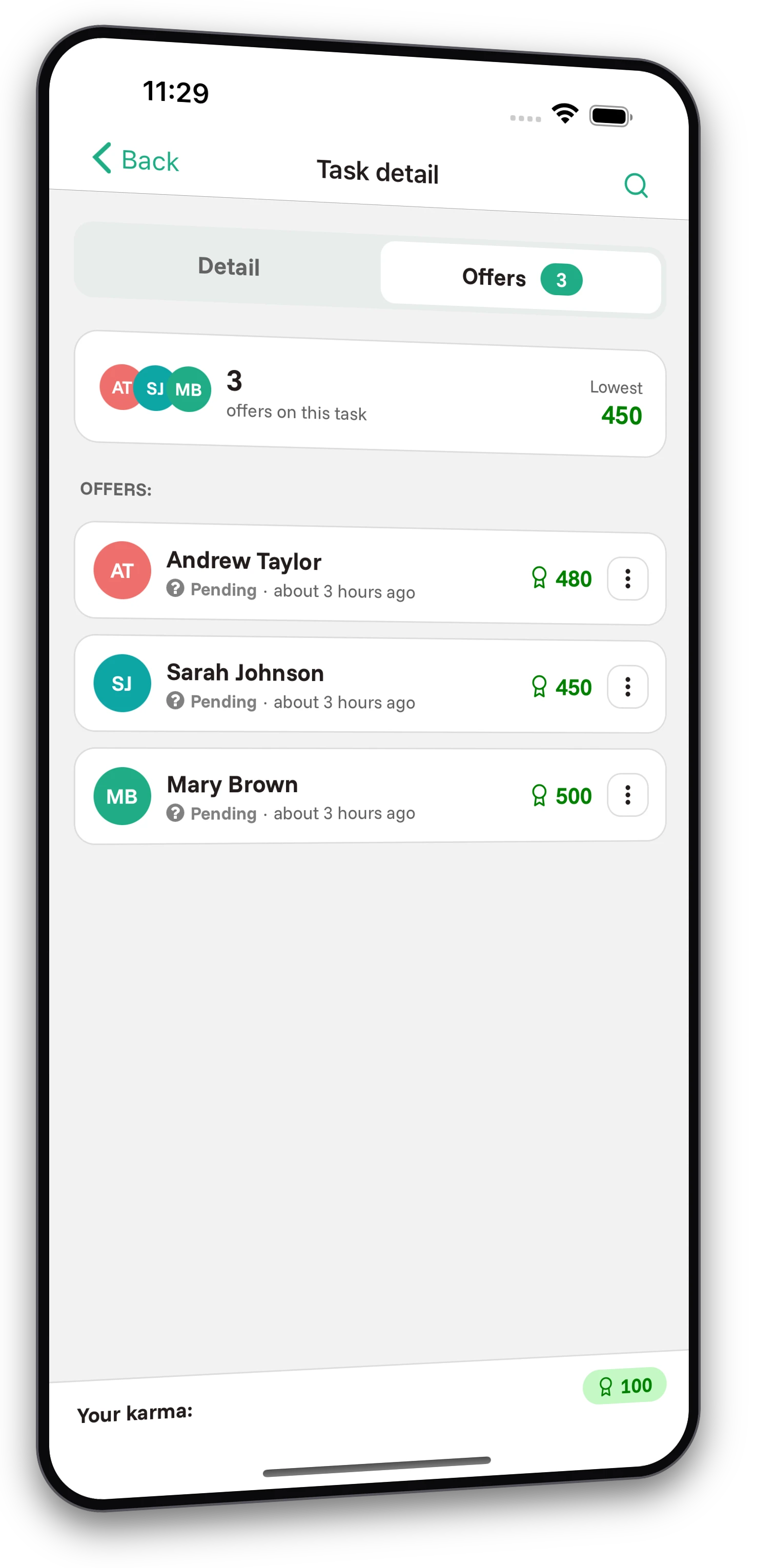 Screenshots from the Jobiro app - Virtual currency payments. - Screenshot 2