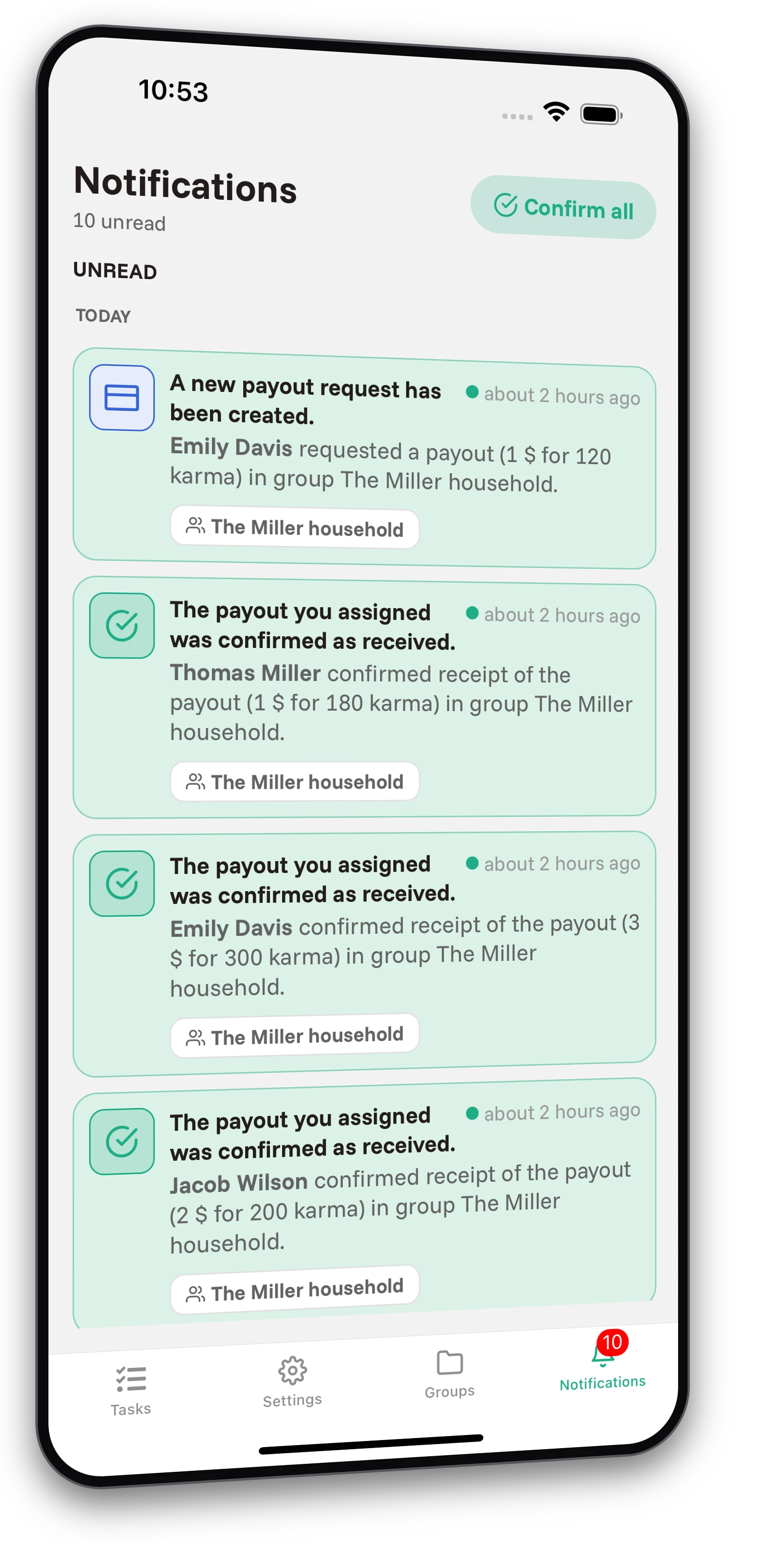Screenshot of the Jobiro app - Many tasks and completely free and without limits.