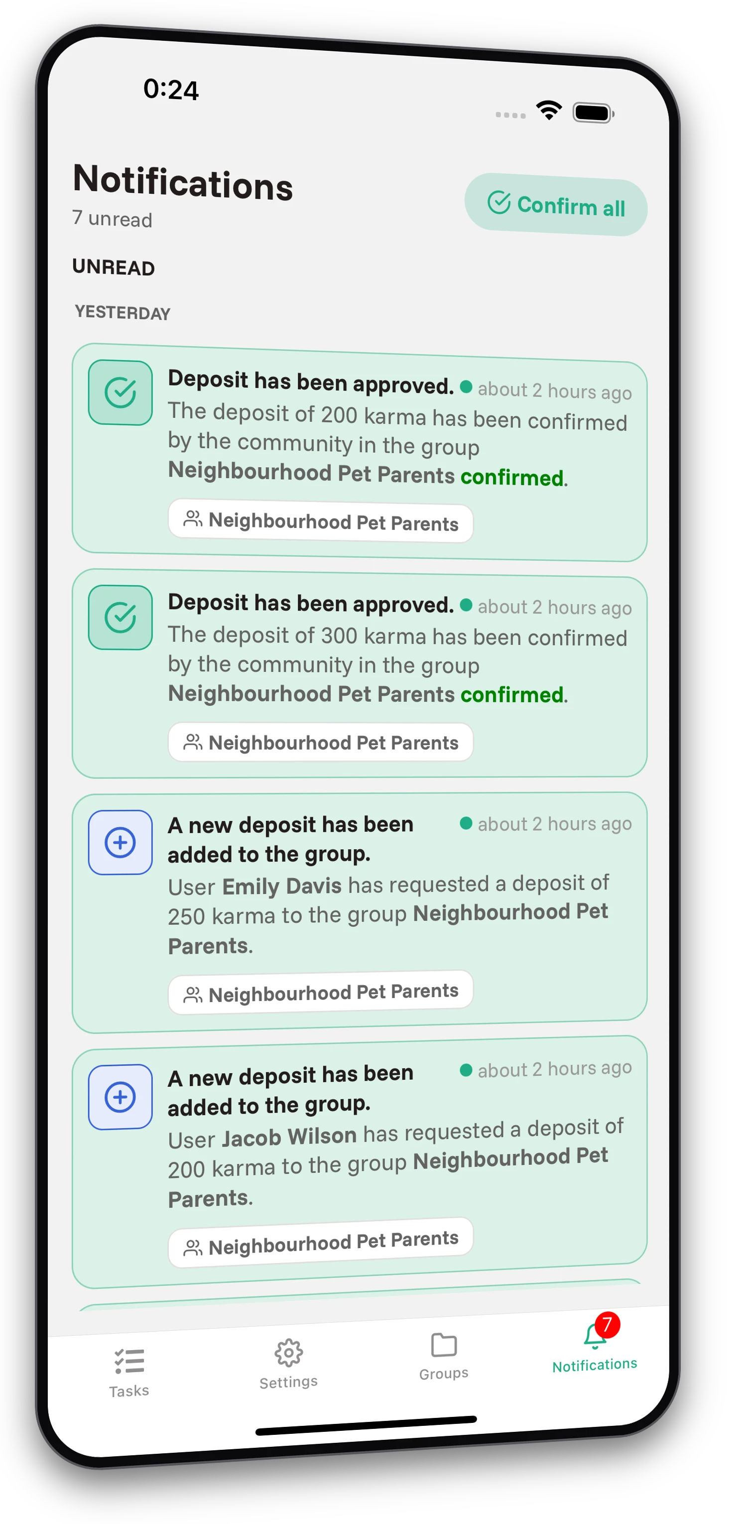Screenshot of the Jobiro app - Many tasks and completely free and without limits.