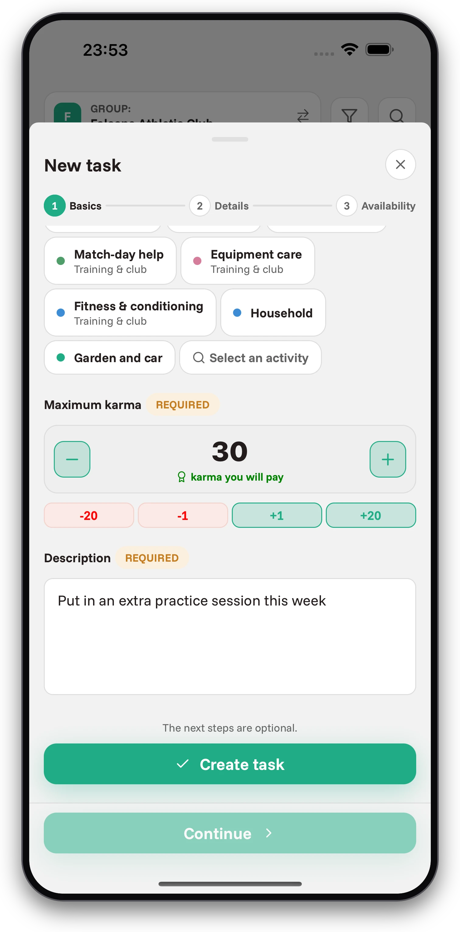 Screenshots from the Jobiro app - Virtual currency payments for completed workouts to support motivation. - Screenshot 1