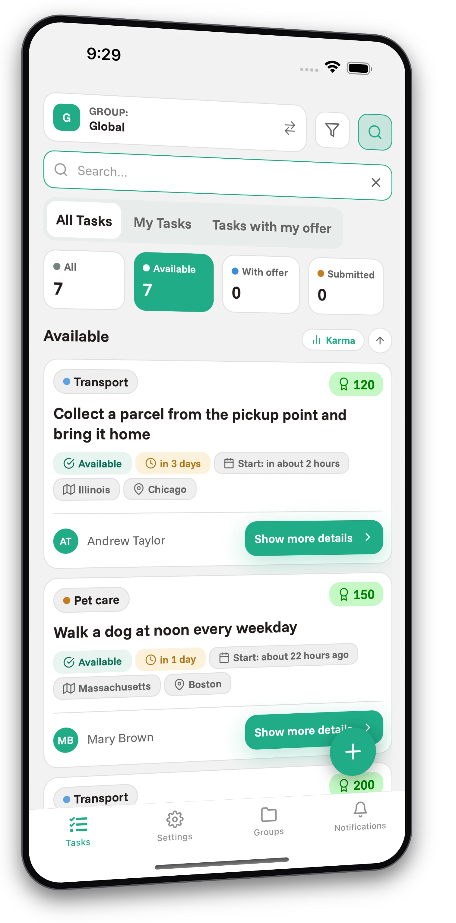 Screenshot of the Jobiro app - Many tasks and completely free and without limits.