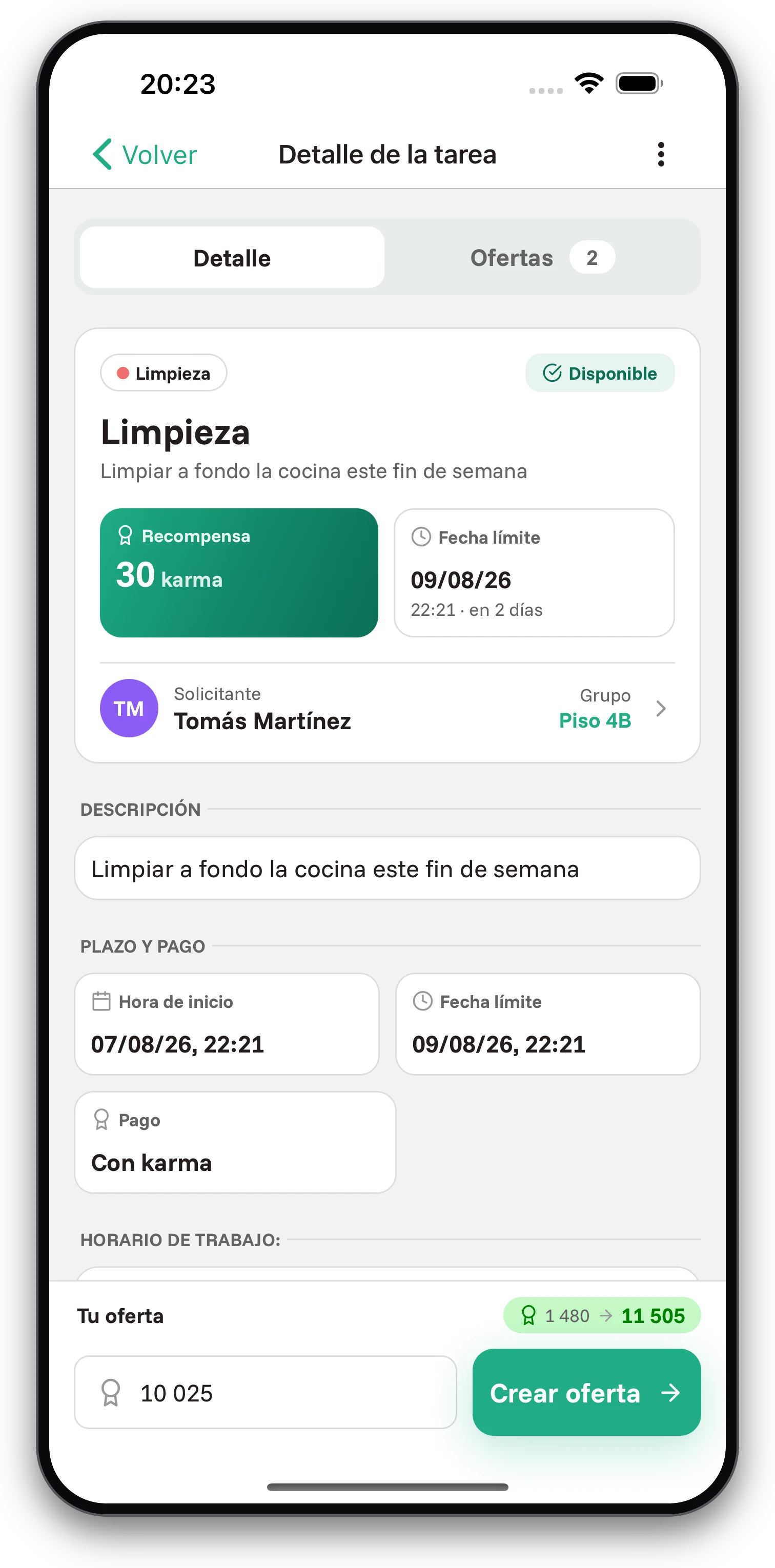 Capturas de pantalla de la aplicación Jobiro - Creación de tareas. - Screenshot 1