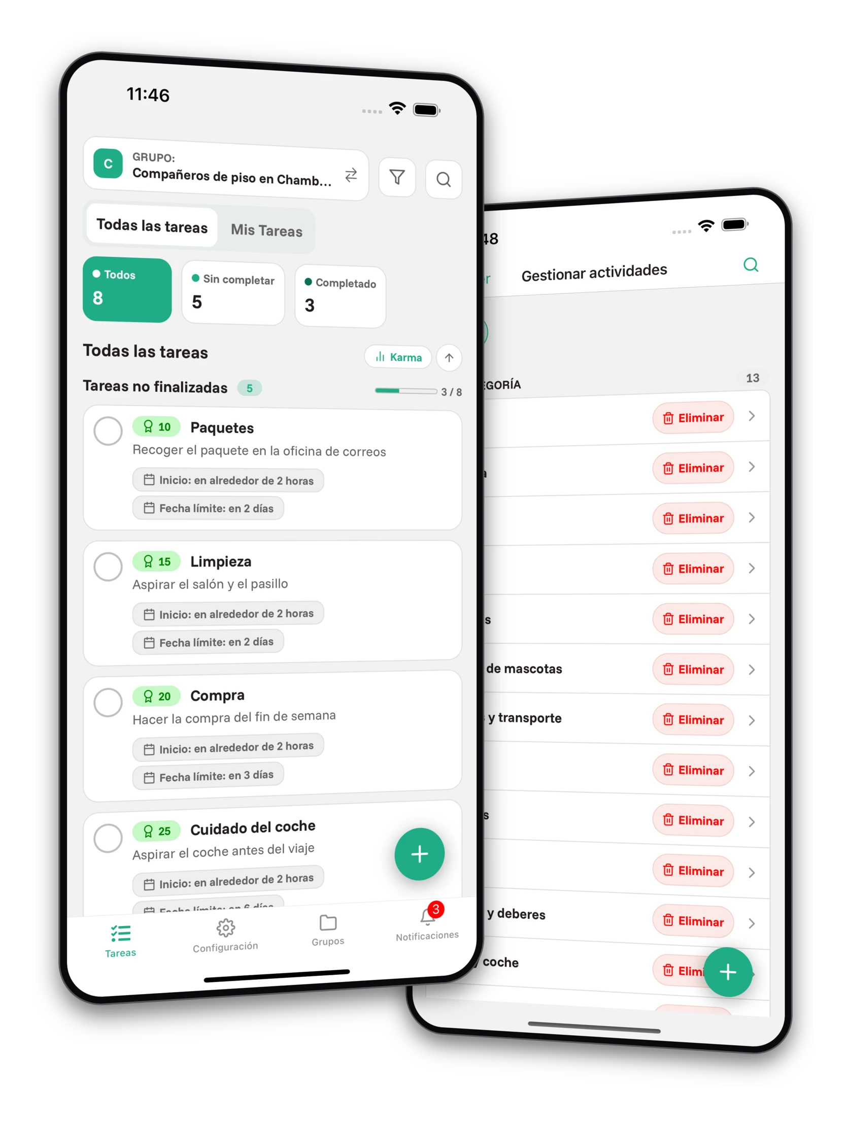 Conjunto de capturas de pantalla de la aplicación Jobiro - Vista previa de grupos privados para estudiantes de primaria.