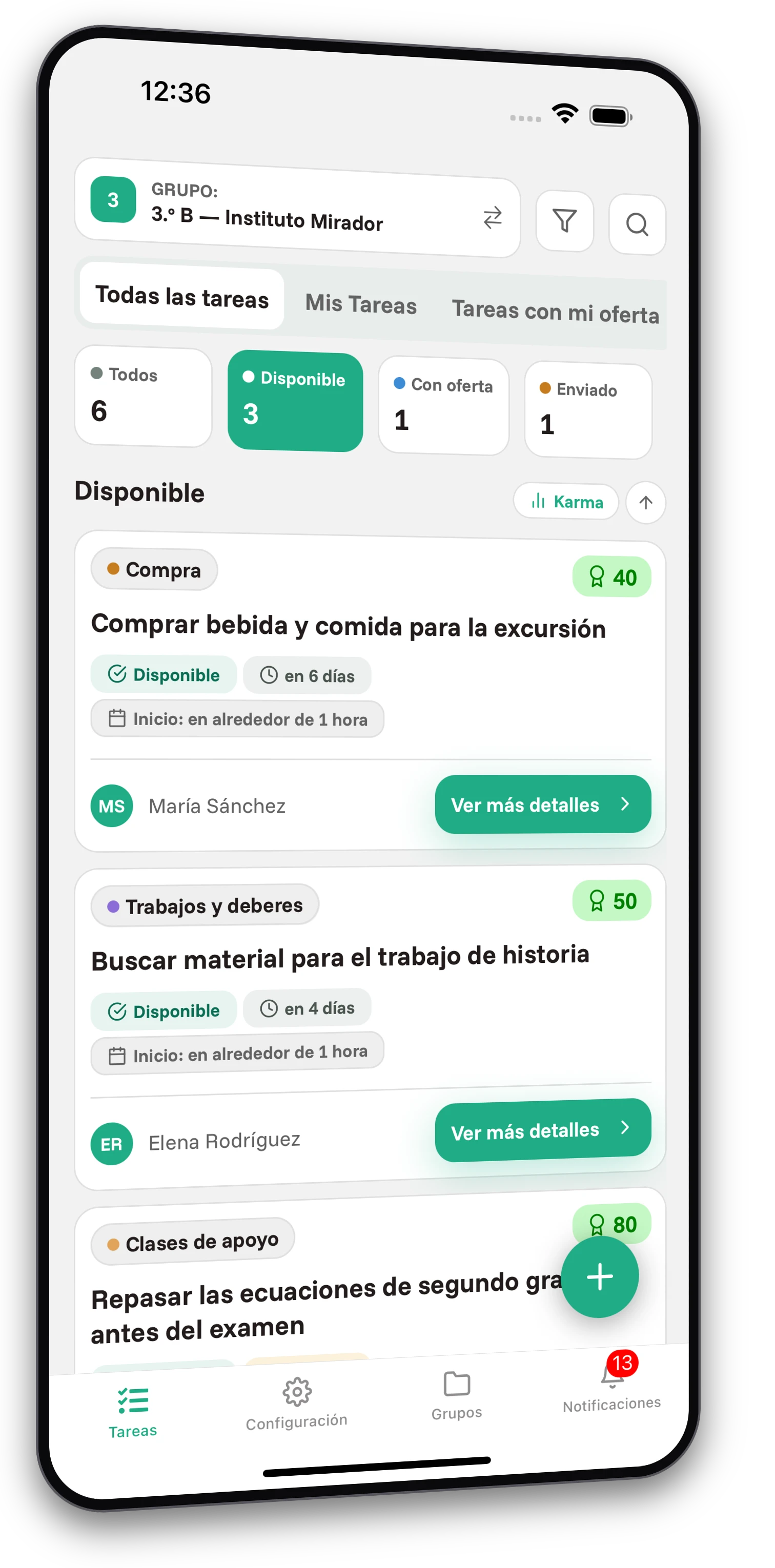 Conjunto de capturas de pantalla de la aplicación Jobiro - Vista previa de grupos privados para estudiantes de secundaria. - Screenshot 1