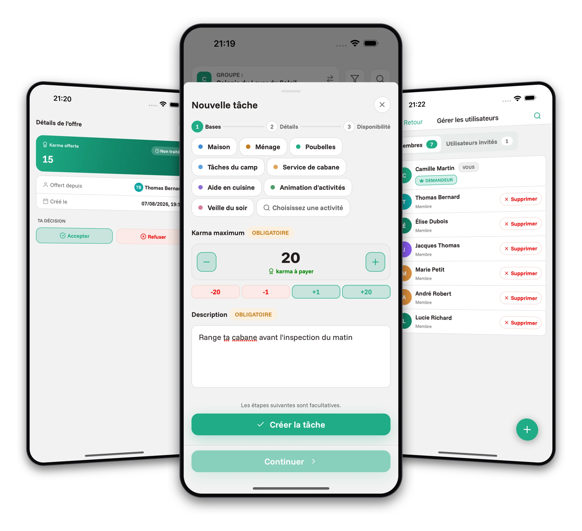 Captures d'écran de l'application Jobiro - Paiements en monnaie virtuelle.