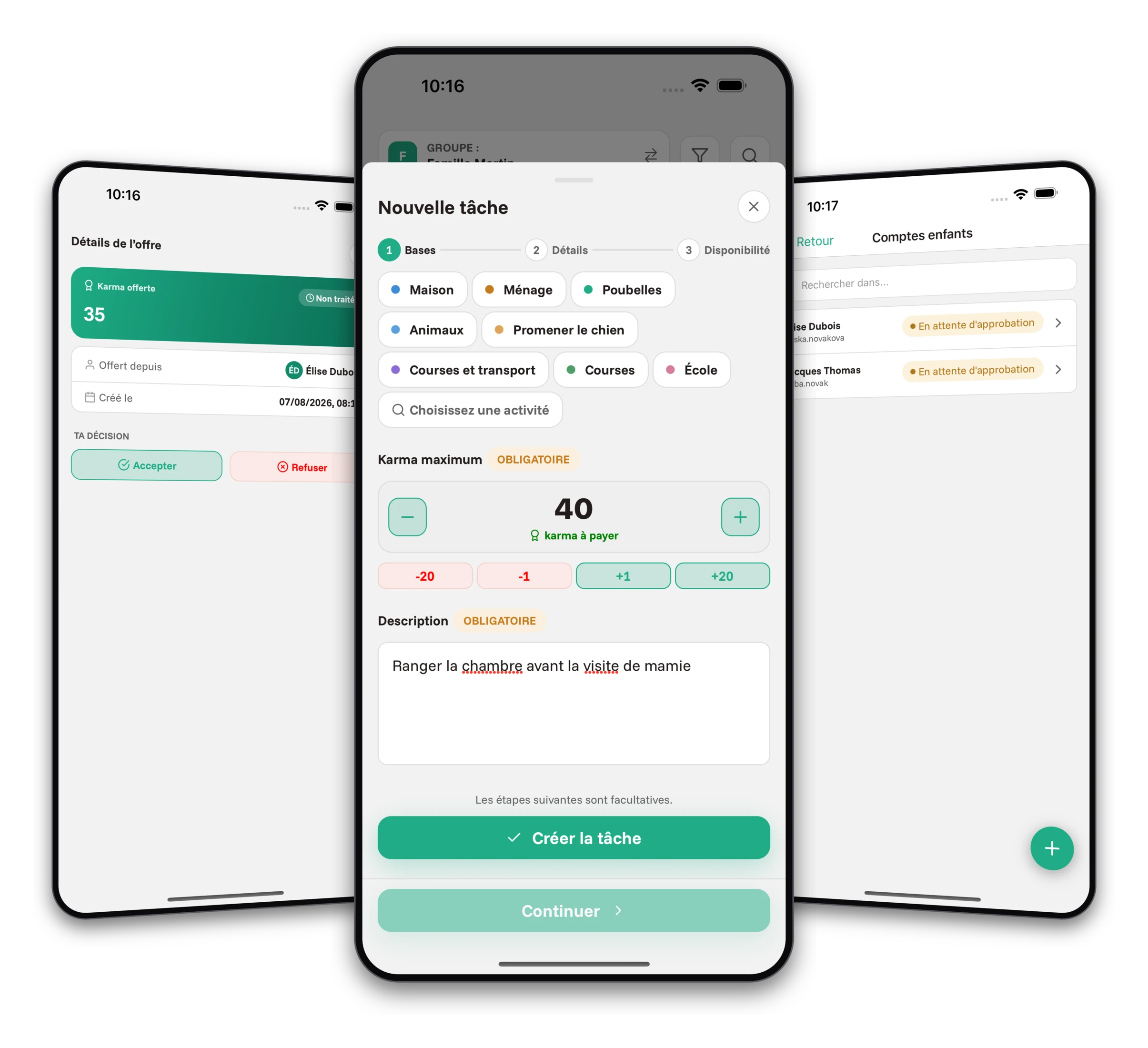 Captures d'écran de l'application Jobiro - Paiements en monnaie virtuelle.