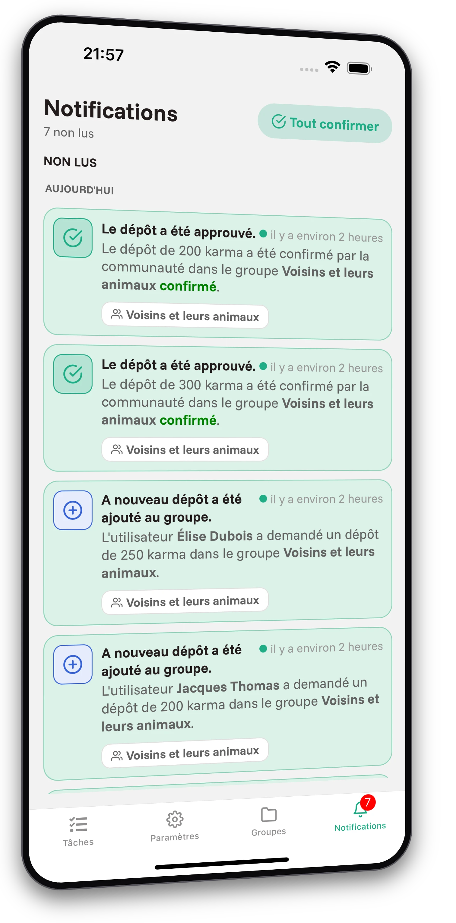 Capture d'écran de l'application Jobiro - De nombreuses tâches, entièrement gratuite et sans limites.