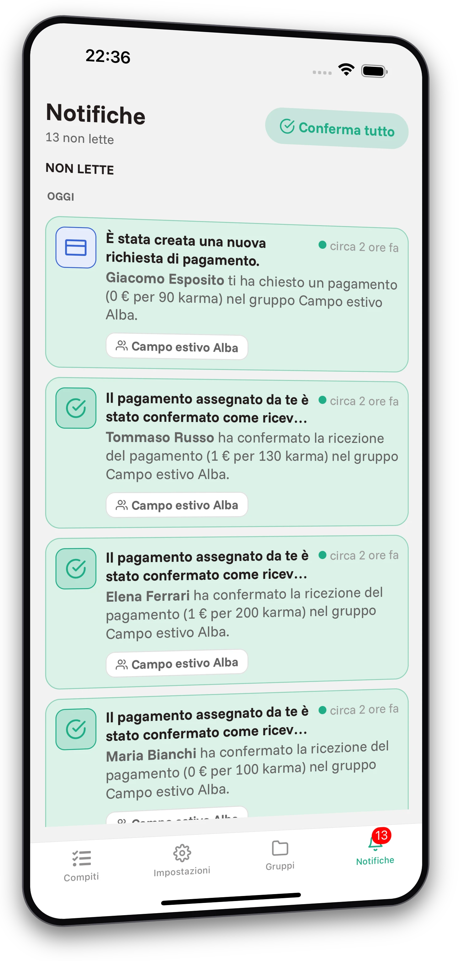 Screenshot dell'app Jobiro - Molte attività, completamente gratuita e senza limitazioni.