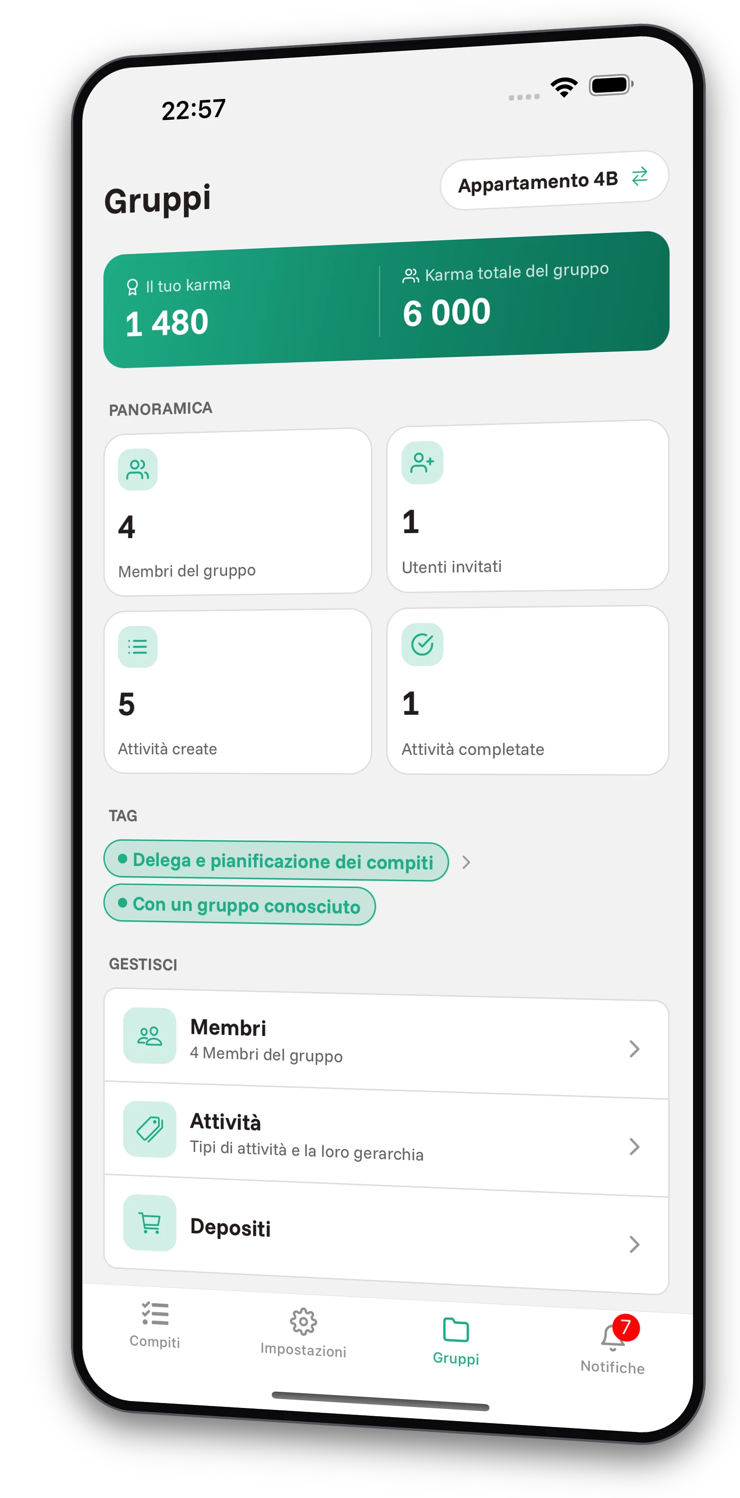 Set di screenshot dell'app Jobiro - Anteprima dei gruppi privati per i coinquilini. - Screenshot 2