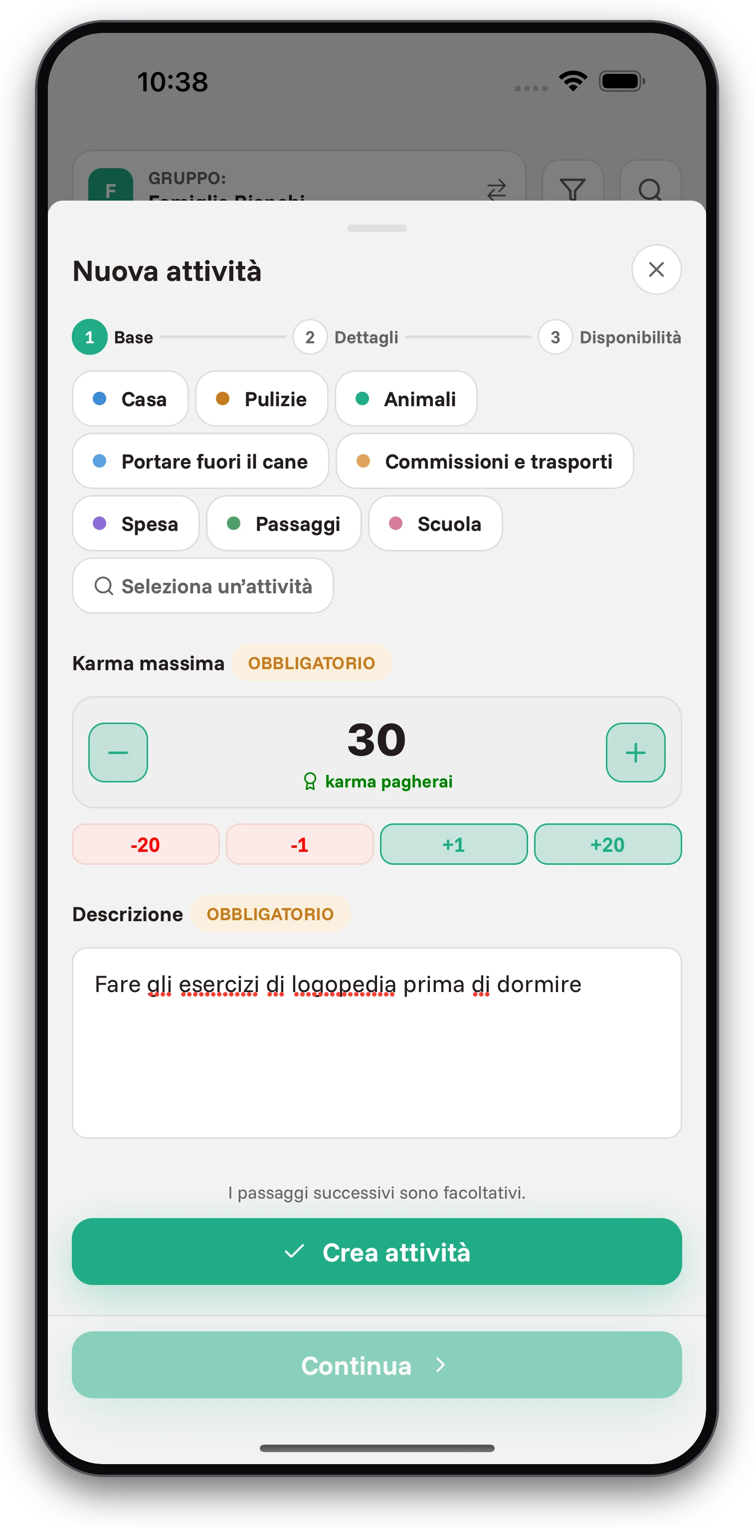 Screenshot dell'app Jobiro - Premiare i figli tramite valuta virtuale e possibilità di pagare la paghetta. - Screenshot 1