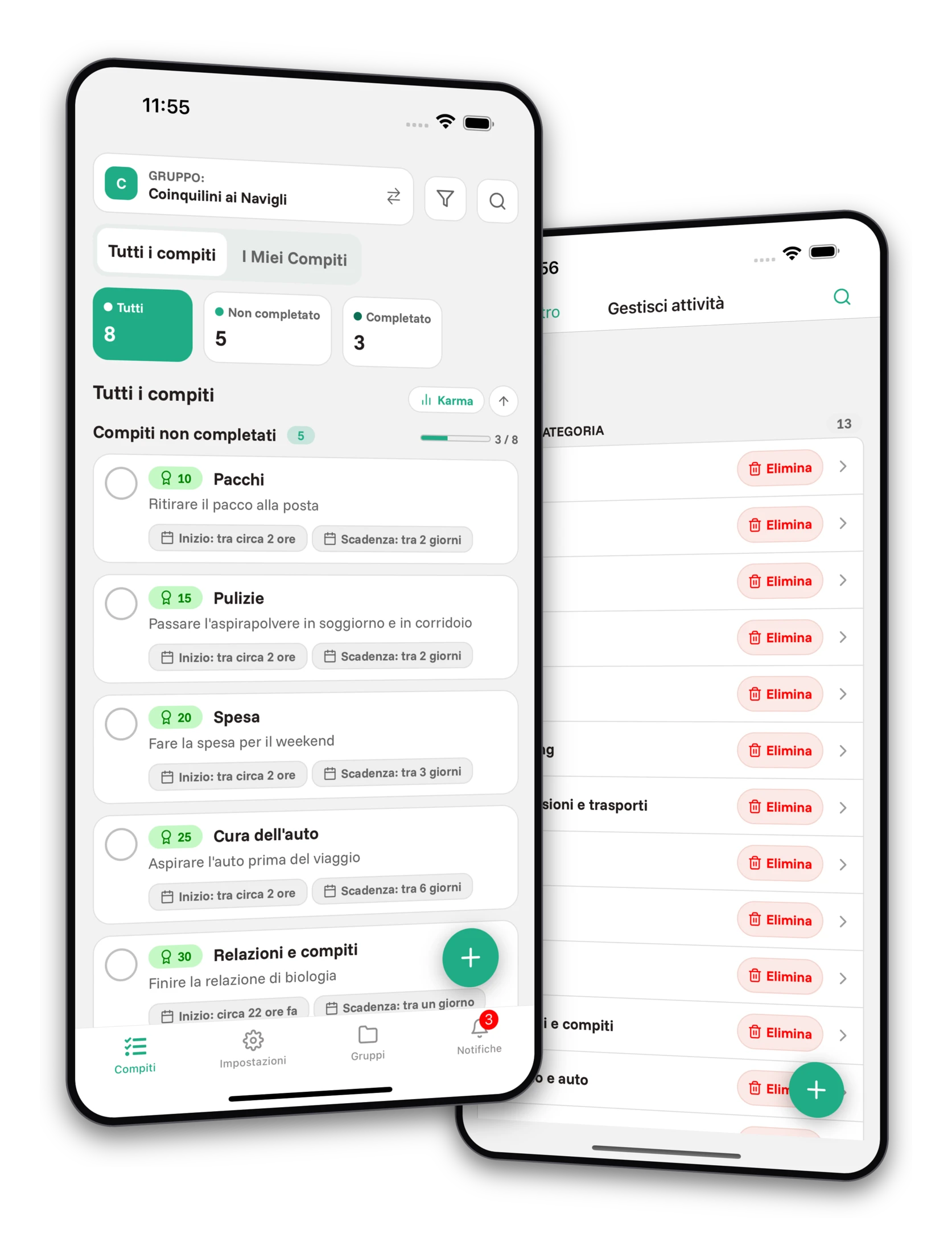 Set di screenshot dell'app Jobiro - Anteprima dei gruppi privati per gli studenti delle scuole elementari.