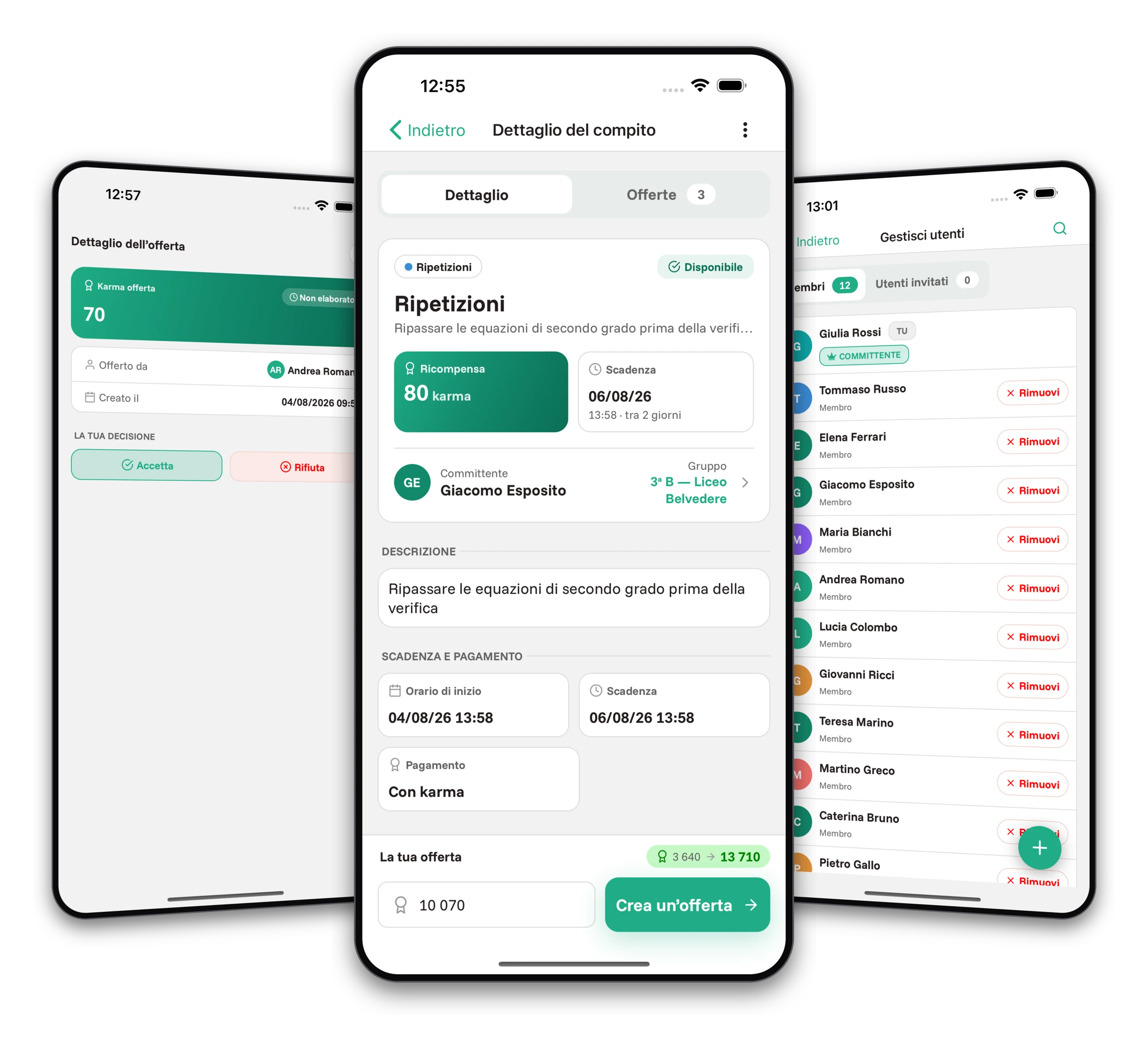 Screenshot dell'app Jobiro - Pagamento in valuta virtuale - karma.