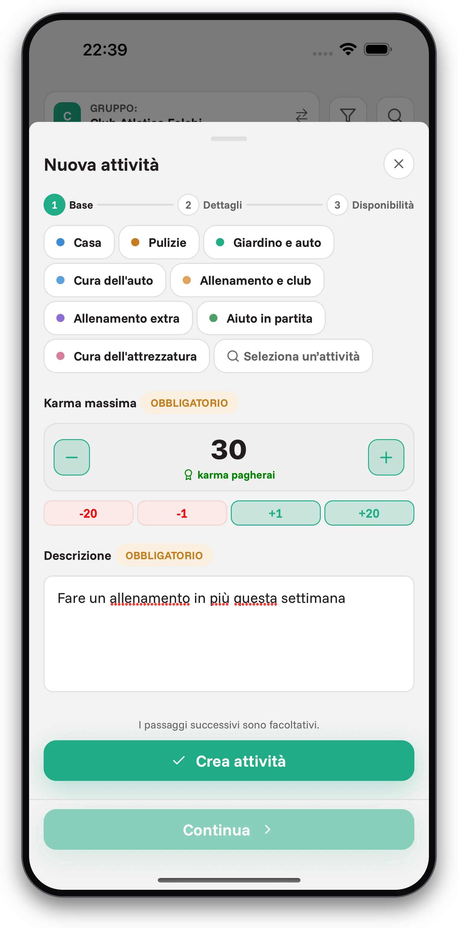 Screenshot dell'app Jobiro - Pagamenti in valuta virtuale per gli allenamenti completati per supportare la motivazione. - Screenshot 1