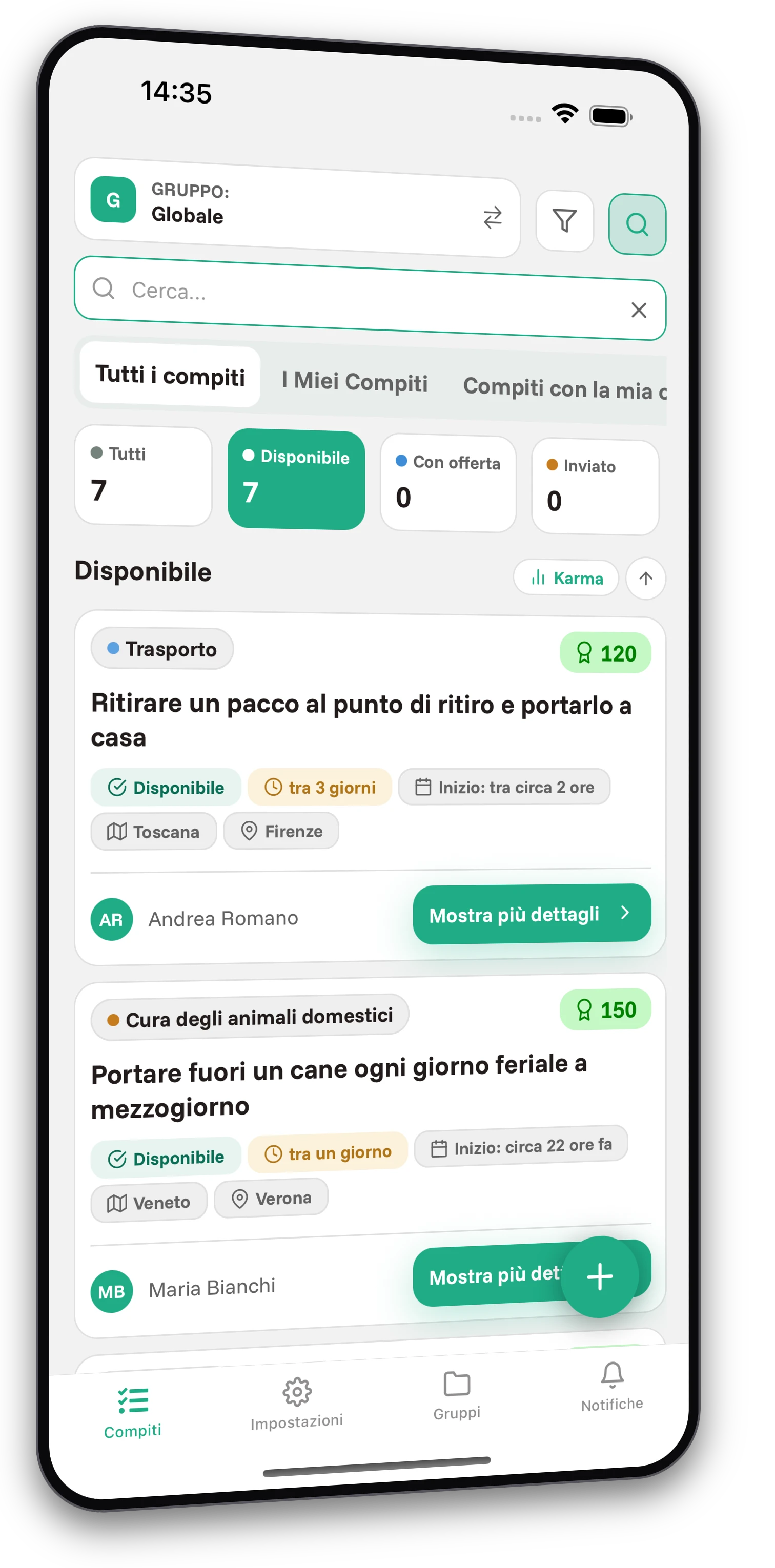 Screenshot dell'app Jobiro - Molte attività, completamente gratuita e senza limitazioni.