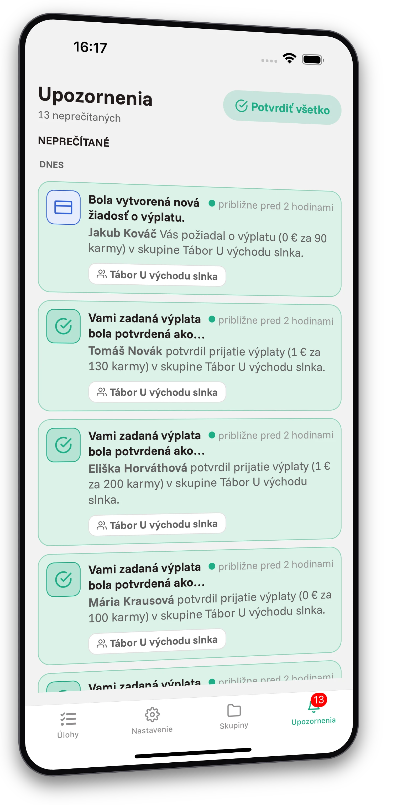 Screenshot z aplikácie Jobiro - Veľa úloh a úplne zadarmo a bez obmedzení.