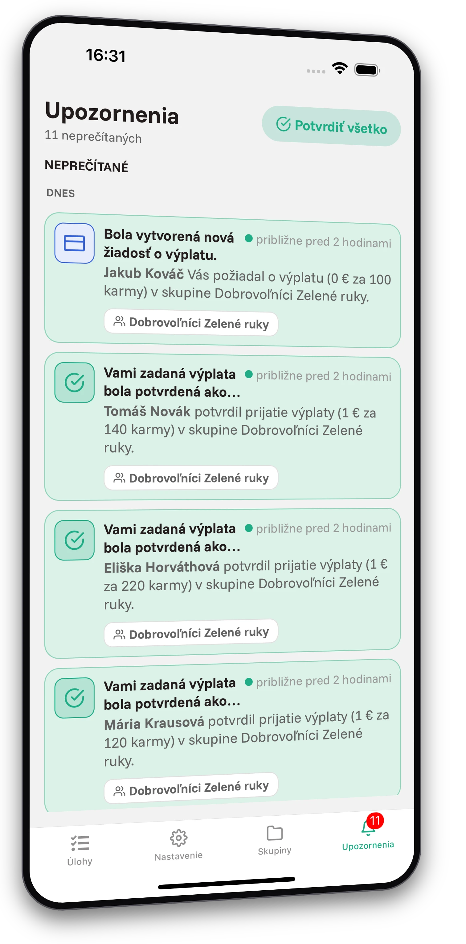 Screenshot z aplikácie Jobiro - Veľa úloh a úplne zadarmo a bez obmedzení.