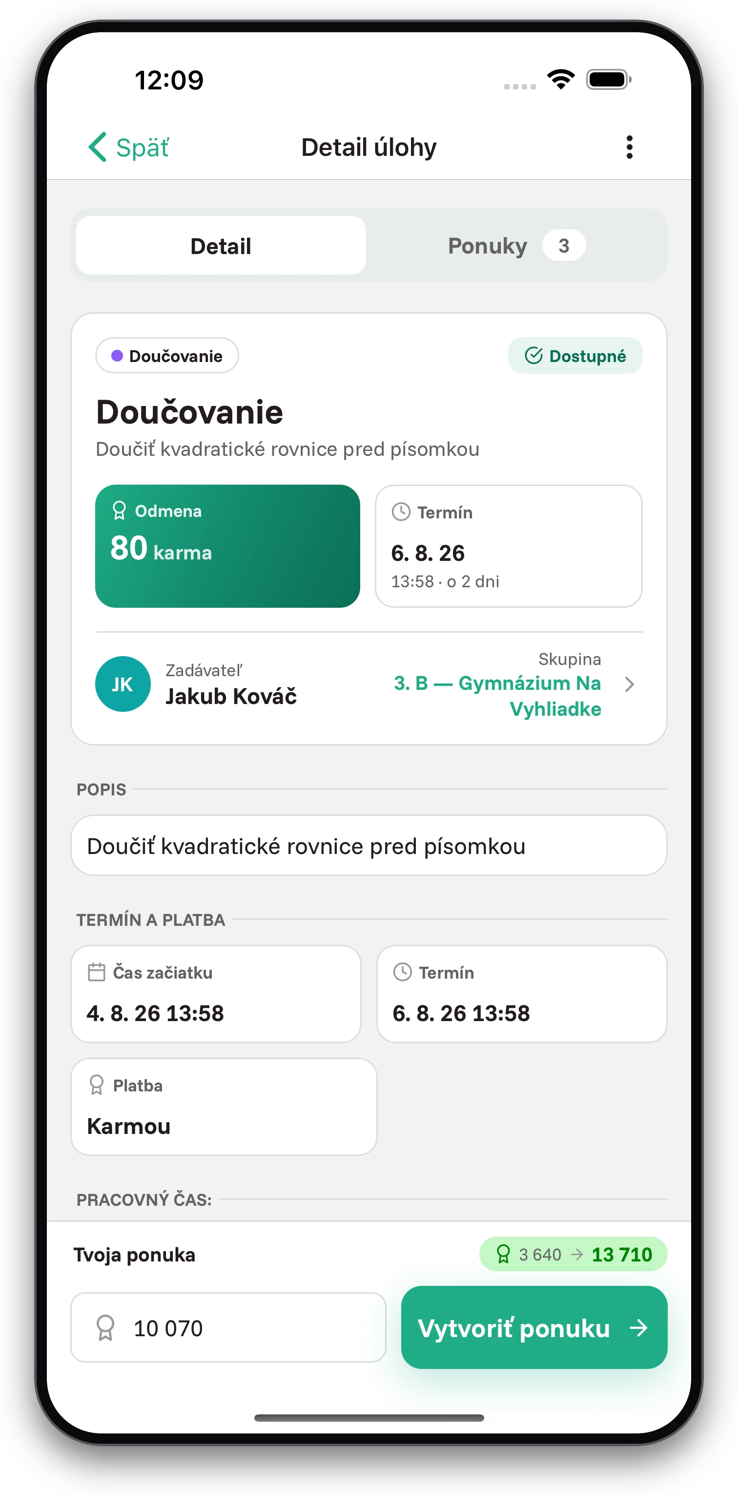 Screenshoty z aplikácie Jobiro - Platba virtuálnou menou - karmou. - Screenshot 1