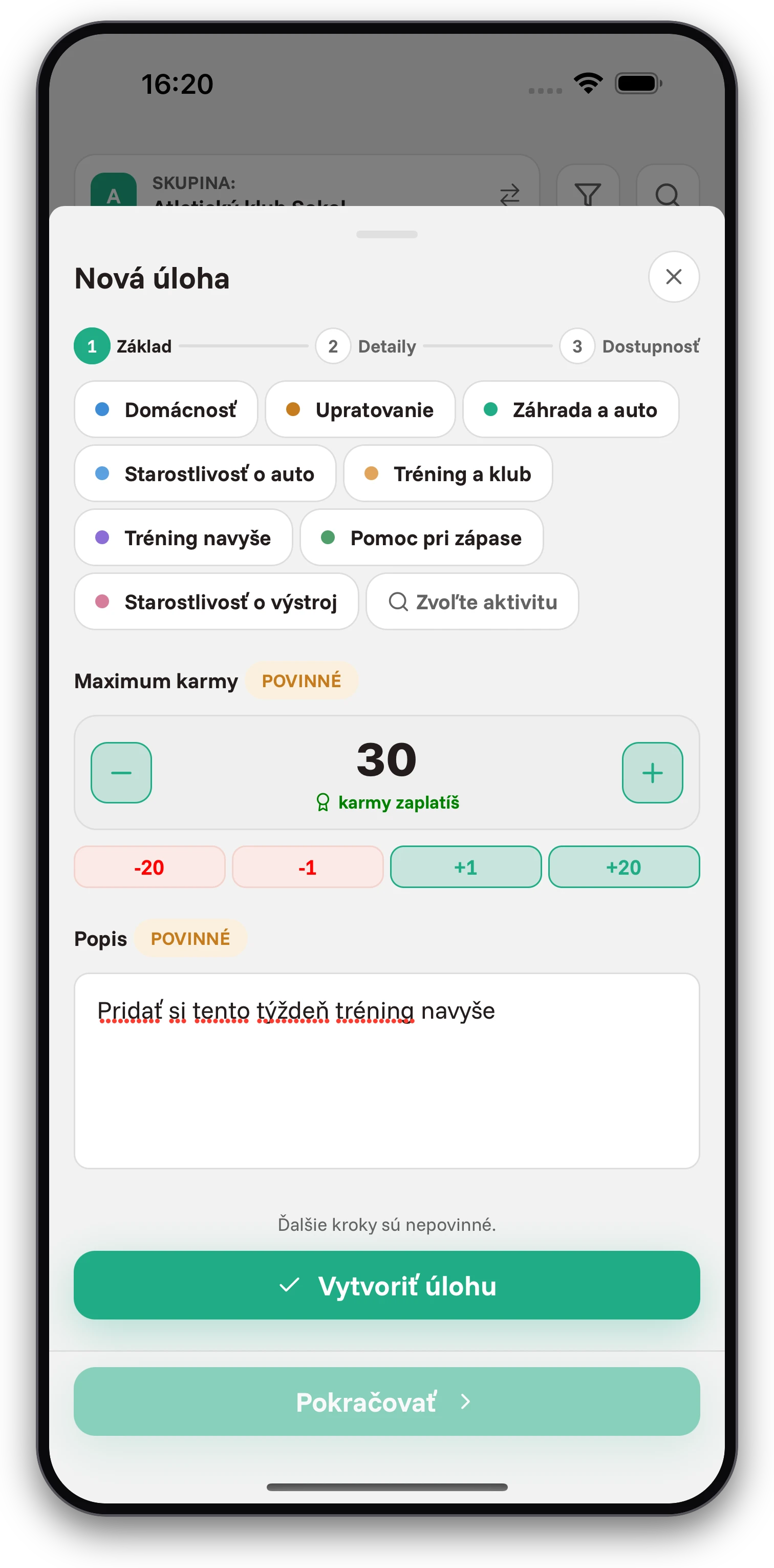 Screenshoty z aplikácie Jobiro - Platby virtuálnou menou za dokončené tréningy ako podpora motivácie. - Screenshot 1